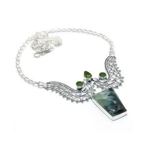 Silver Square Cubic Zirconia Necklace